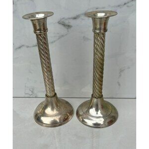International Handmade Silverplated India Set of Candle Stick Holders Home Decor